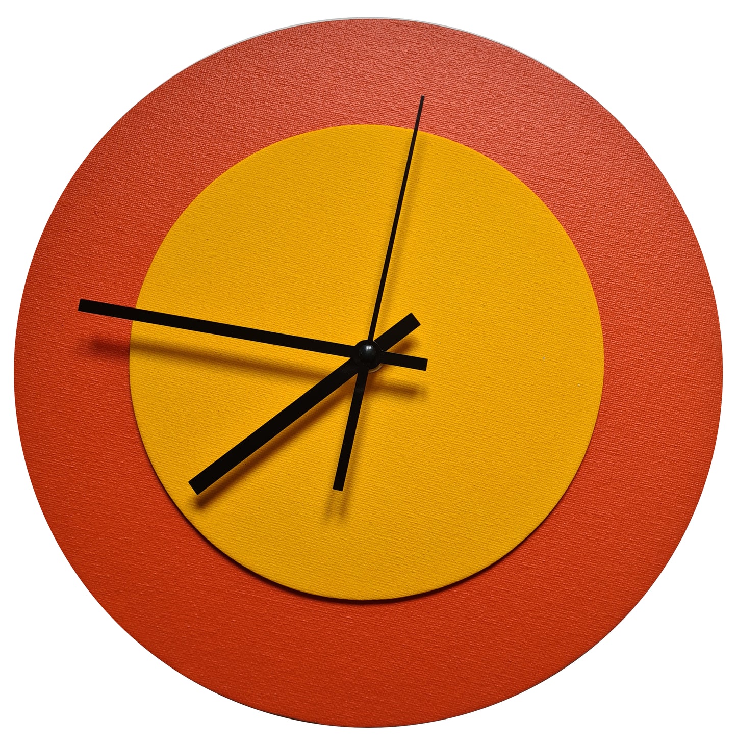 Pop Art Wanduhr Orange  Orange mit schwarzen Zeigern 30 cm rund
