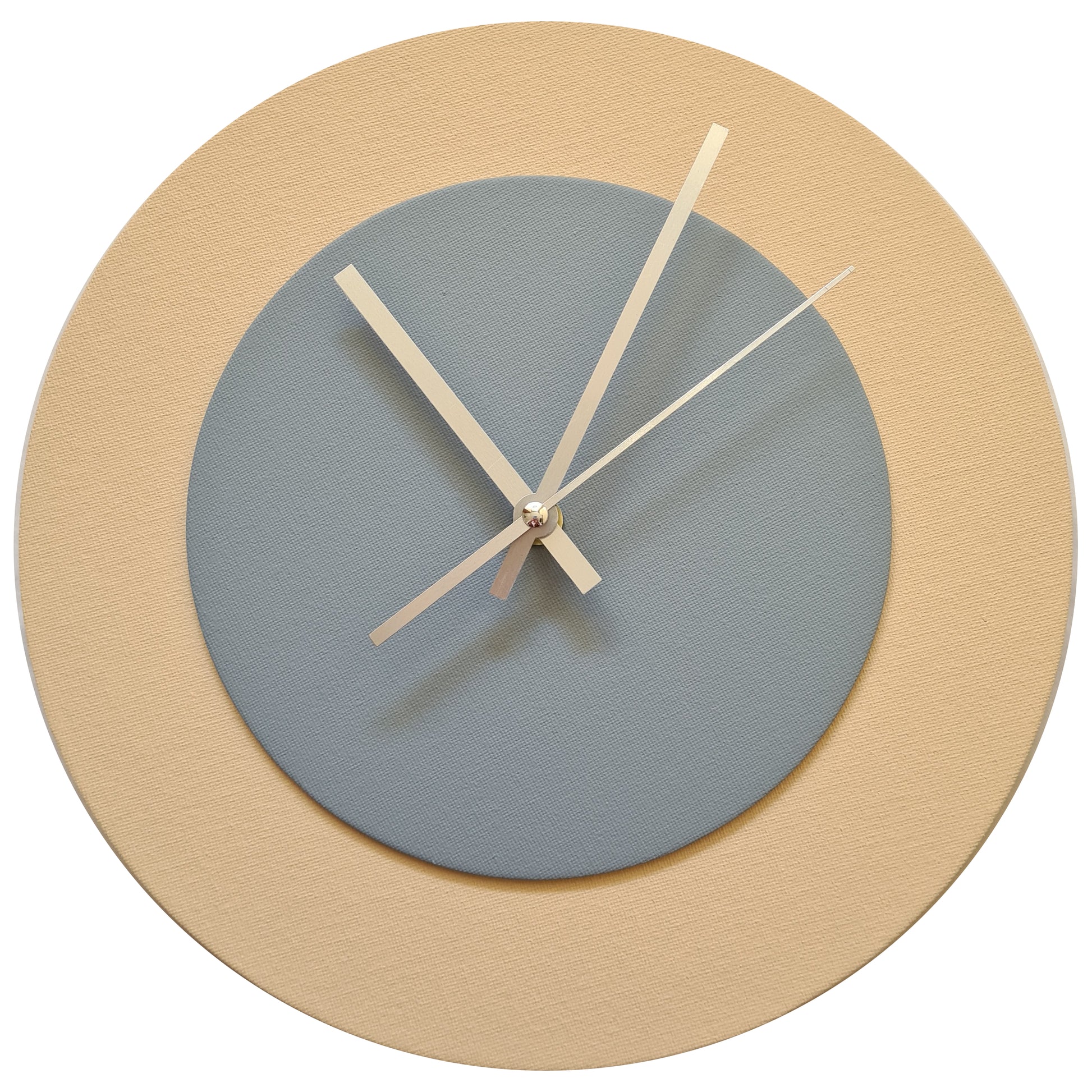 Pop Art Wanduhr Creme Grau mit silbernen Zeigern 30 cm rund