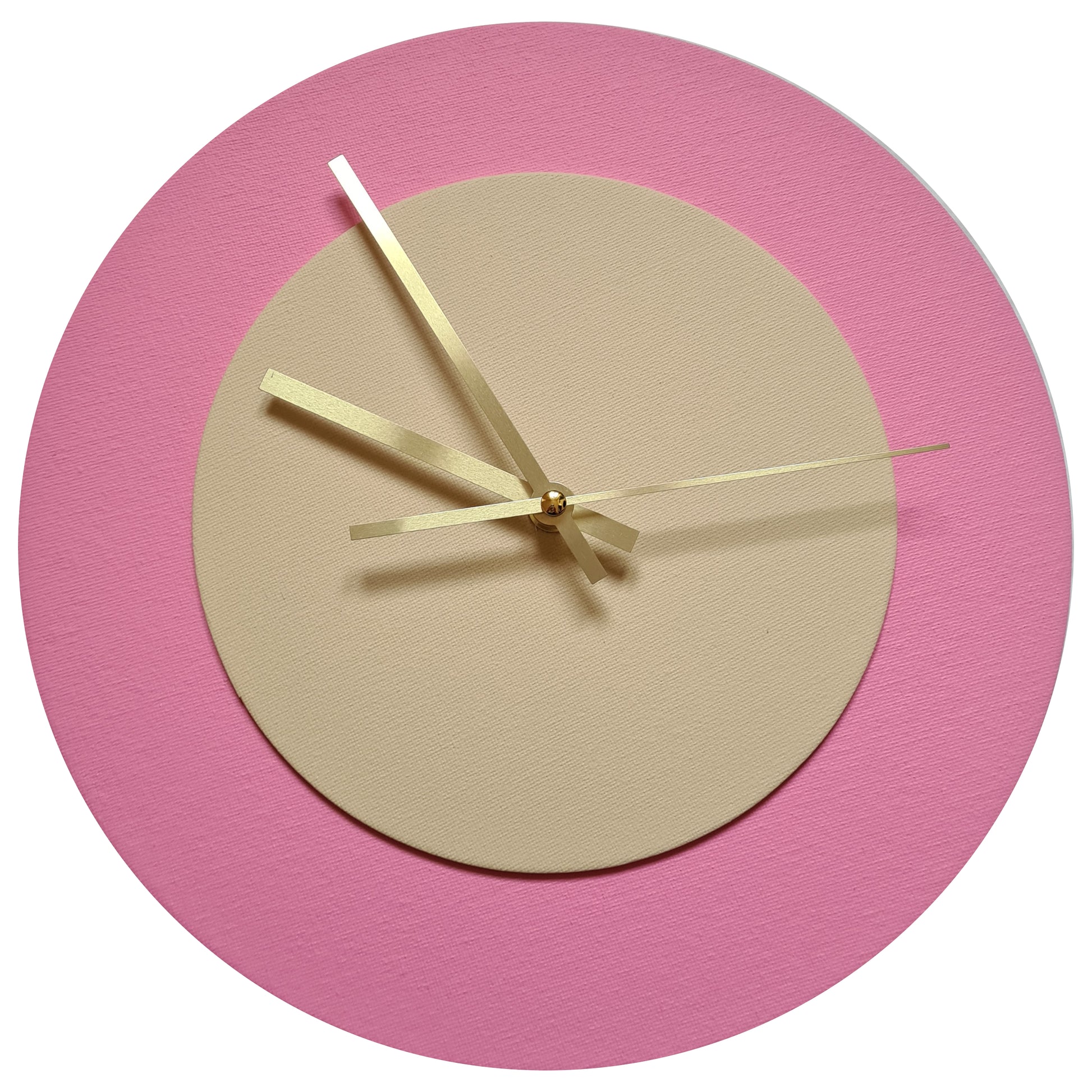 Pop Art Wanduhr Rosa  Cremefarben mit goldenen Zeigern 30 cm ru+A3:A43nd
