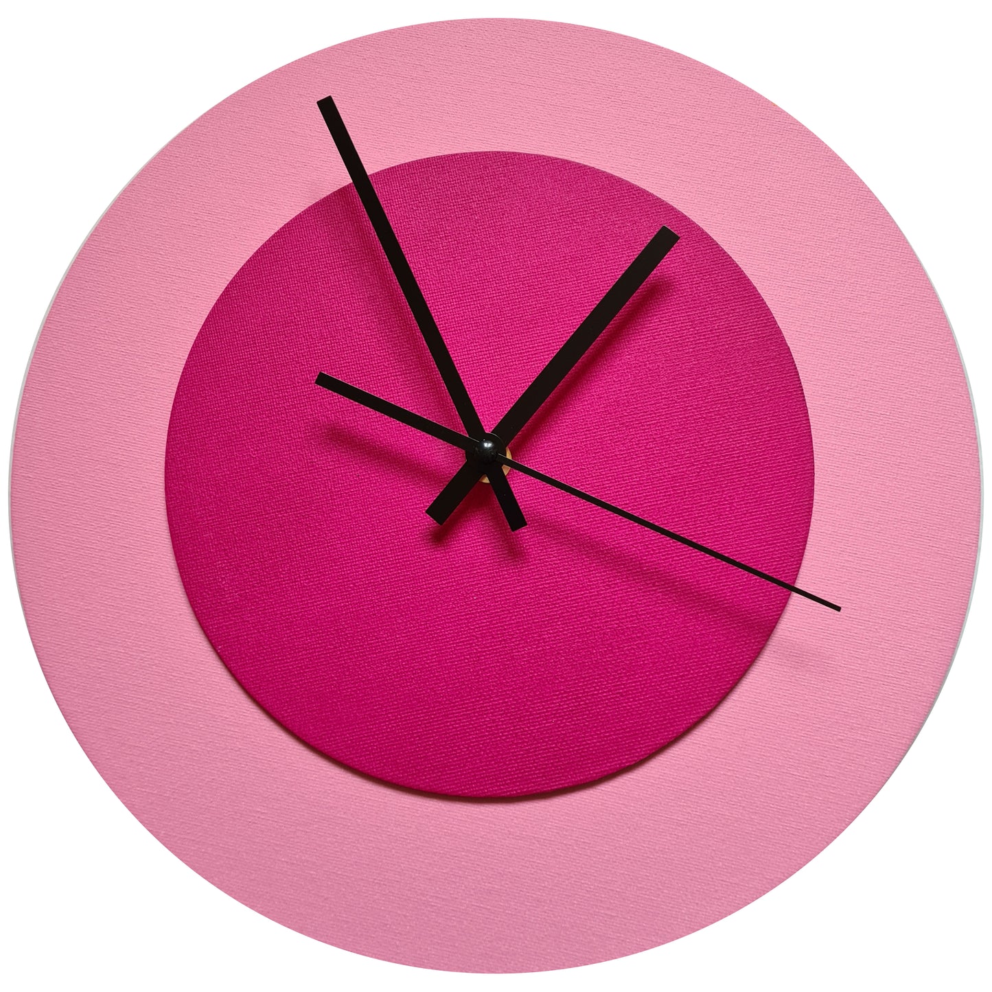Pop Art Wanduhr Rosa  Magentafarben mit schwarzen Zeigern 30 cm rund
