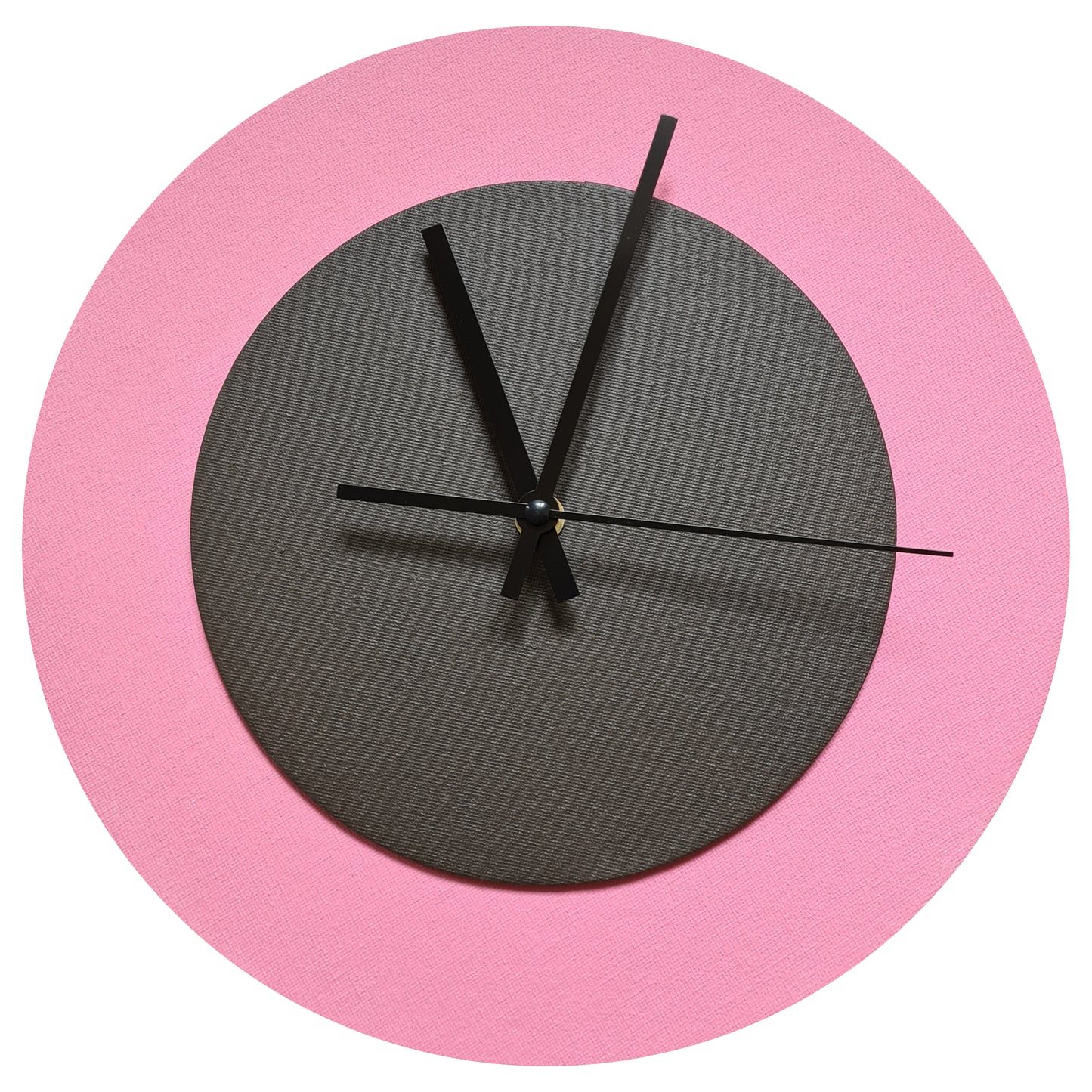 Pop Art Wanduhr Rosa  Dunkelbraun mit schwarzen Zeigern 30 cm rund
