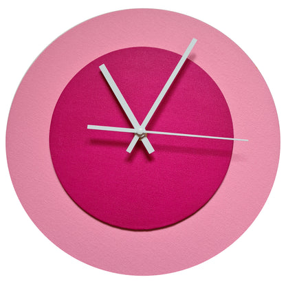 Pop Art Wanduhr Rosa  Magentafarben mit weißen Zeigern 30 cm rund
