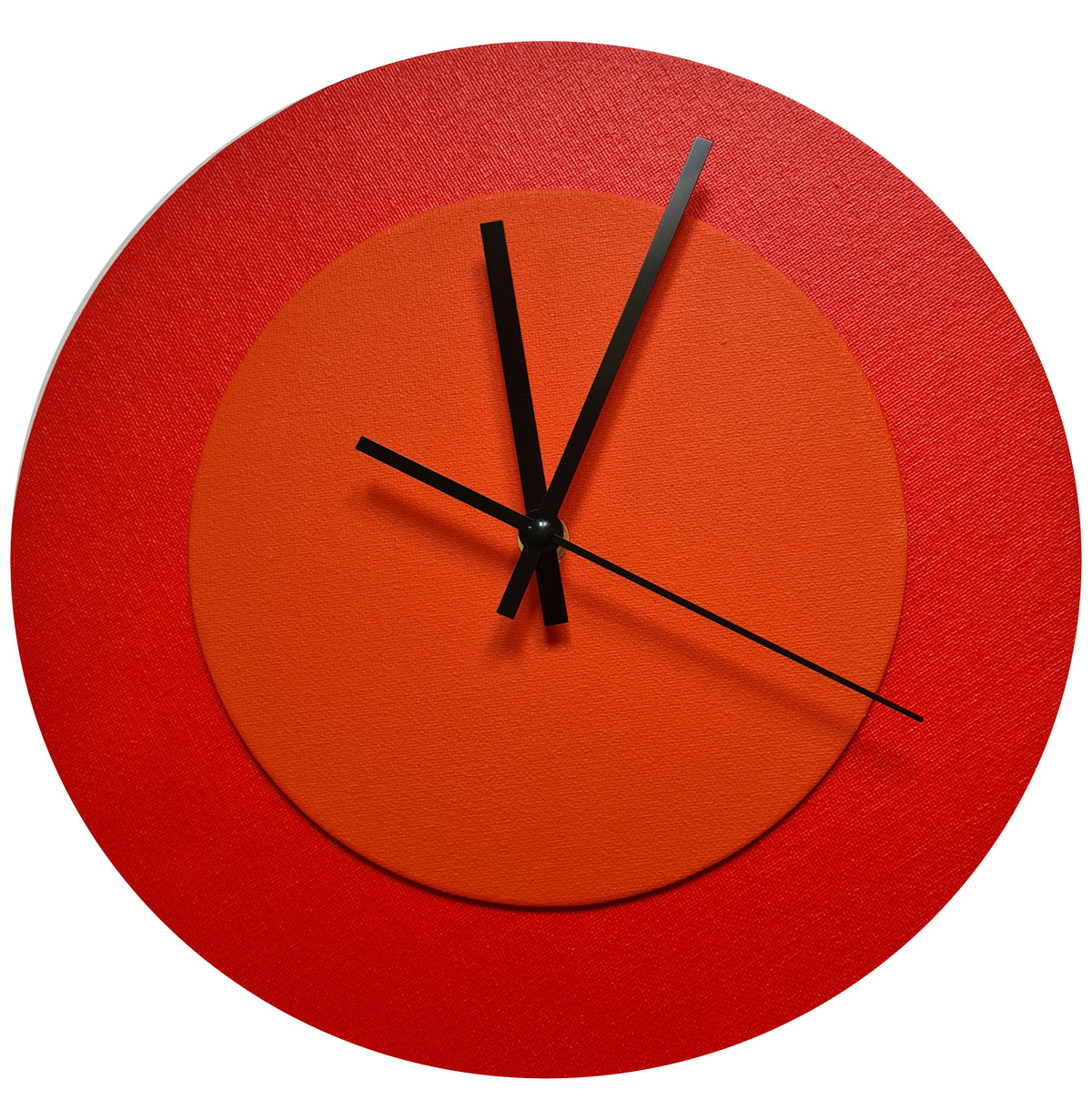 Pop Art Wanduhr Hellrot  Hellrot mit schwarzen Zeigern 30 cm rund
