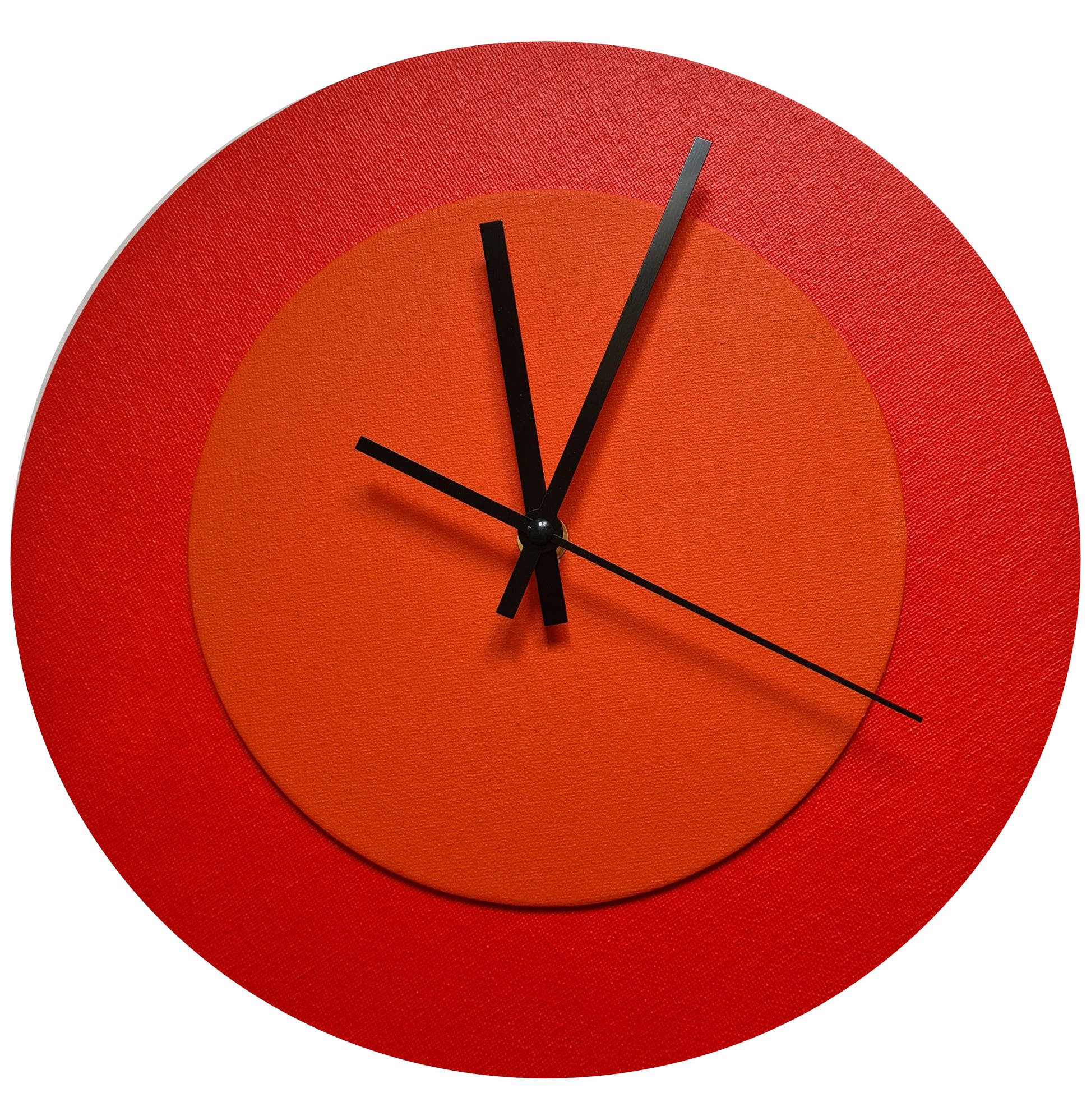 Pop Art Wanduhr Hellrot  Hellrot mit schwarzen Zeigern 30 cm rund
