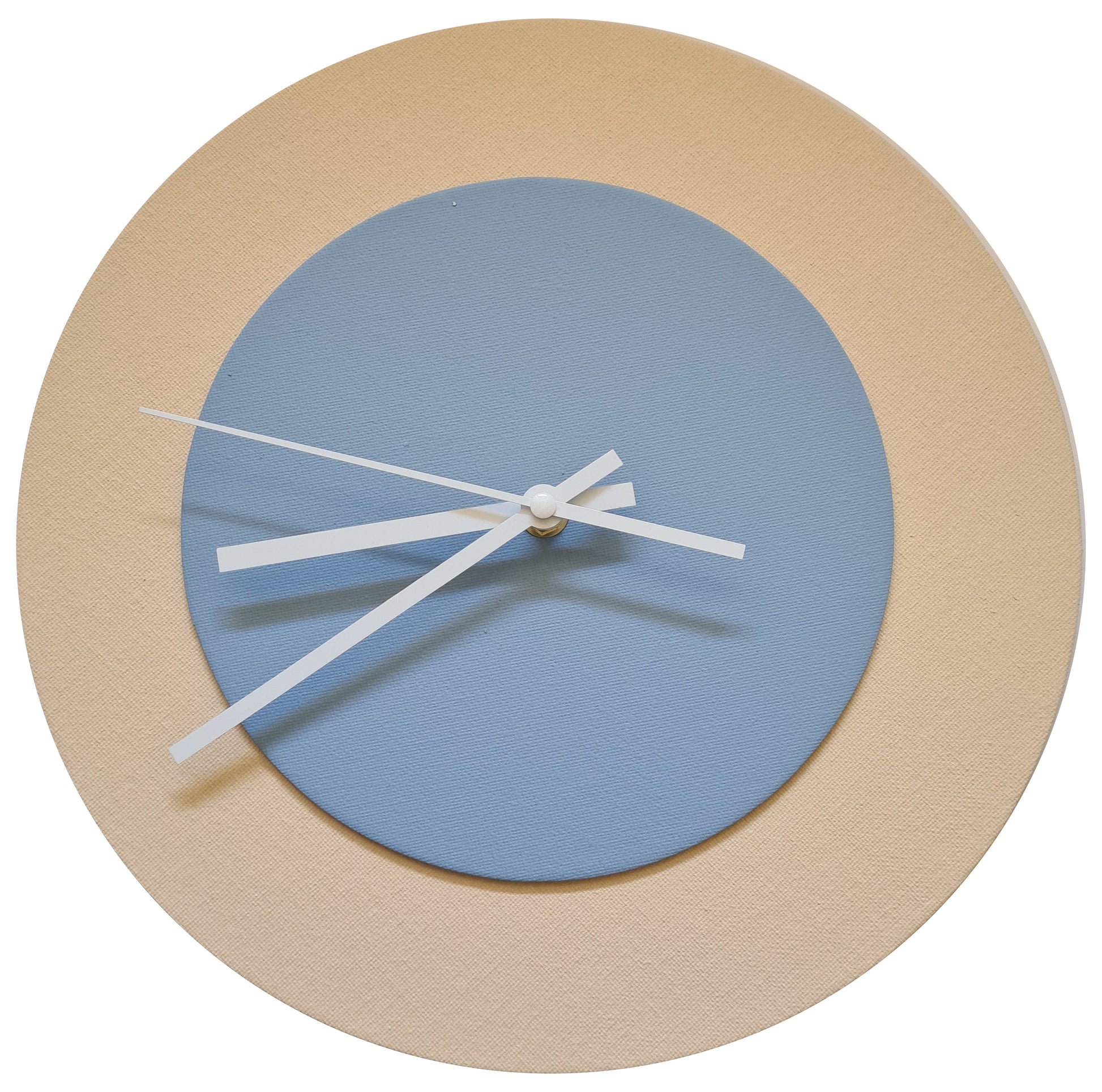 Pop Art Wanduhr Creme Hellblau mit  weißen Zeigern 30 cm rund