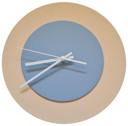 Pop Art Wanduhr Creme Hellblau mit  weißen Zeigern 30 cm rund