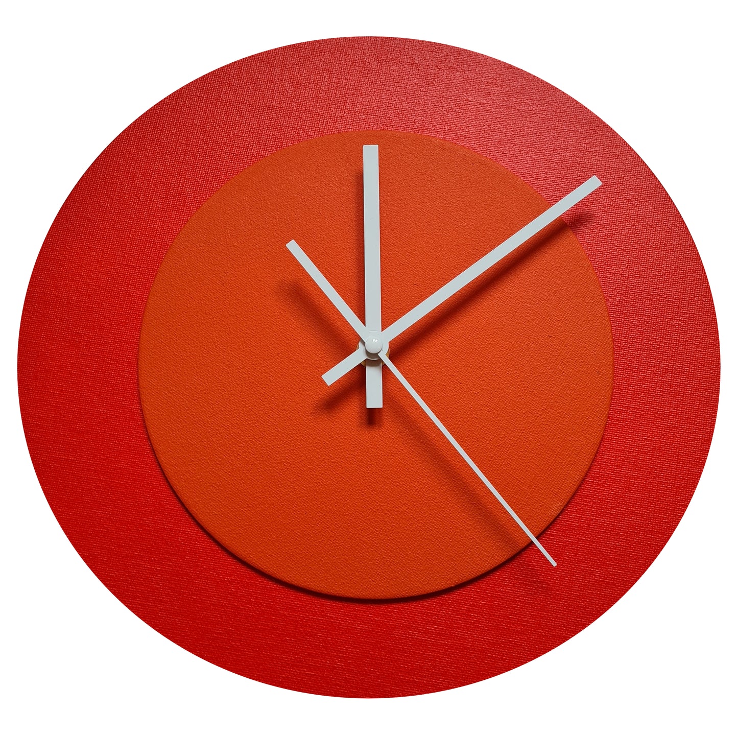 Pop Art Wanduhr Hellrot  Hellrot mit weißen Zeigern 30 cm rund
