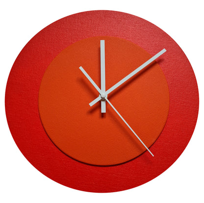 Pop Art Wanduhr Hellrot  Hellrot mit weißen Zeigern 30 cm rund

