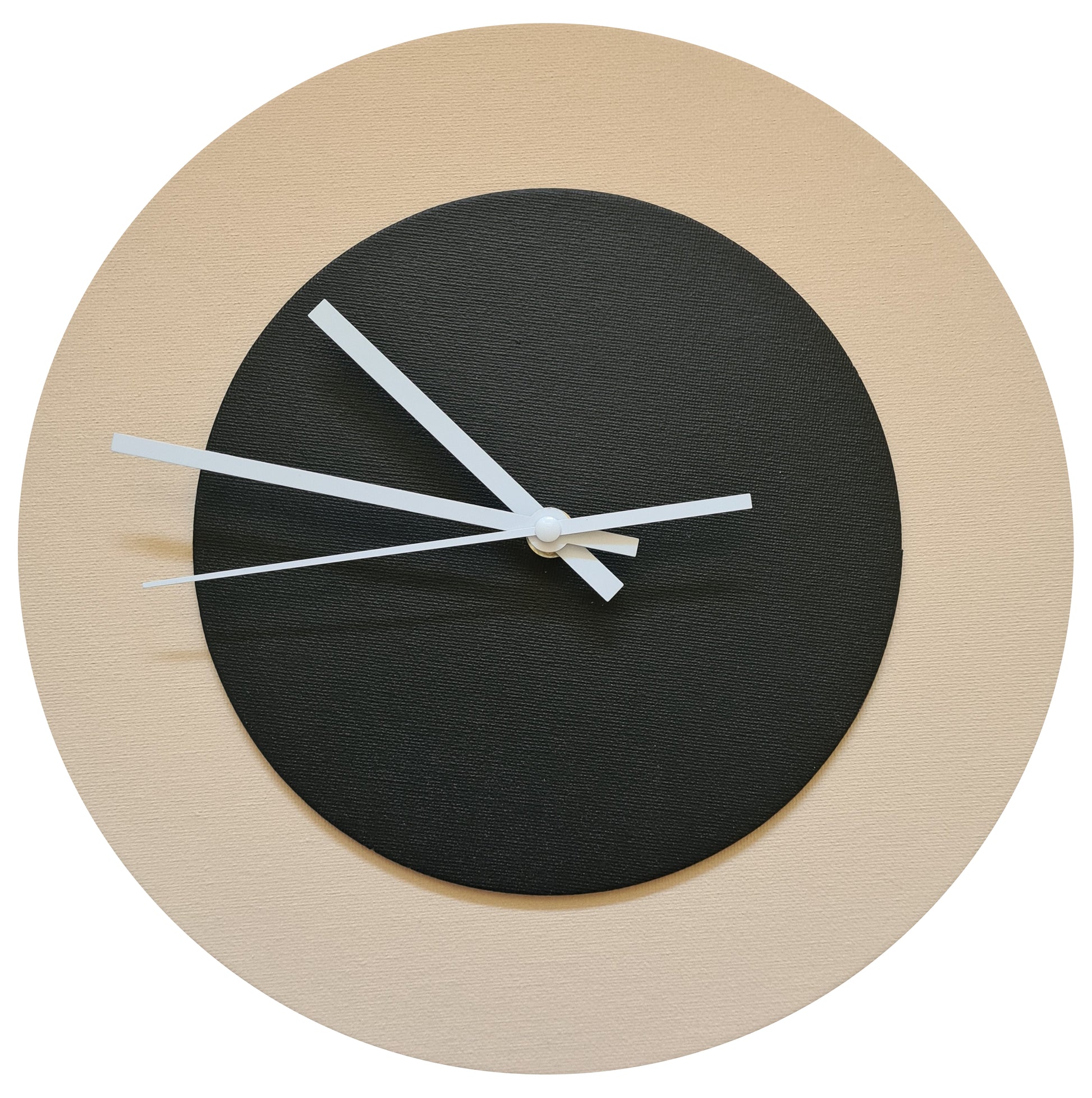 Pop Art Wanduhr Creme Schwarz mit  weißen Zeigern 30 cm rund