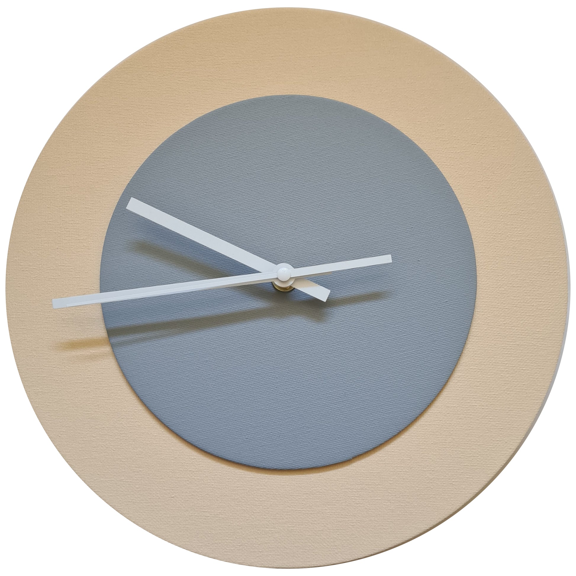 Pop Art Wanduhr Creme Grau mit  weißen Zeigern 30 cm rund
