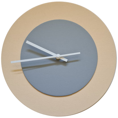 Pop Art Wanduhr Creme Grau mit  weißen Zeigern 30 cm rund