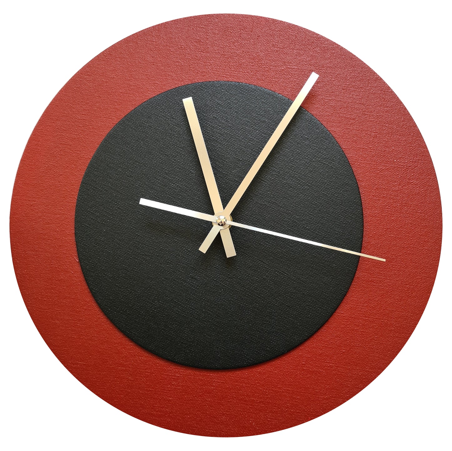 Pop Art Wanduhr Dunkelrot  Schwarz mit silbernen Zeigern 30 cm rund
