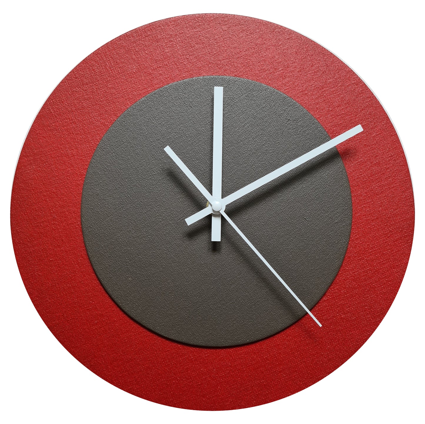 Pop Art Wanduhr Dunkelrot  Dunkelbraun mit weißen Zeigern 30 cm rund
