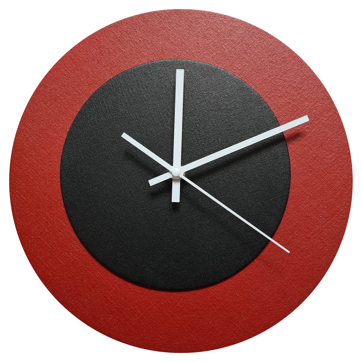 Pop Art Wanduhr Dunkelrot  Schwarz mit weißen Zeigern 30 cm rund
