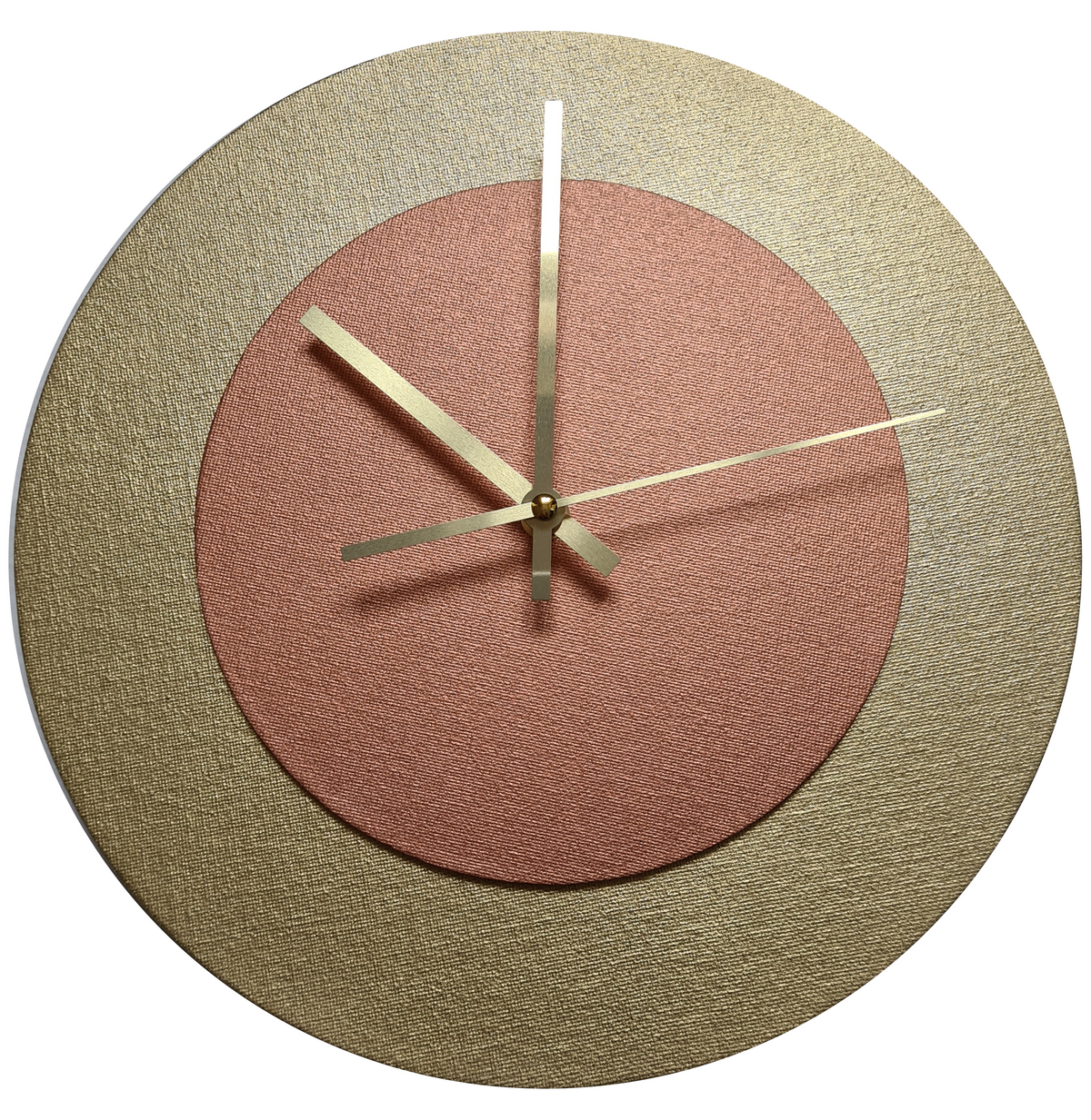 Pop Art Wanduhr Gold  Bronzefarben mit goldenen Zeigern 30 cm rund