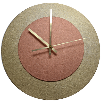 Pop Art Wanduhr Gold  Bronzefarben mit goldenen Zeigern 30 cm rund