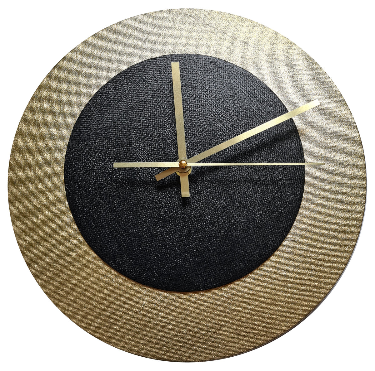 Pop Art Wanduhr Gold  Schwarz mit goldenen Zeigern 30 cm rund
