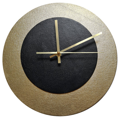 Pop Art Wanduhr Gold  Schwarz mit goldenen Zeigern 30 cm rund
