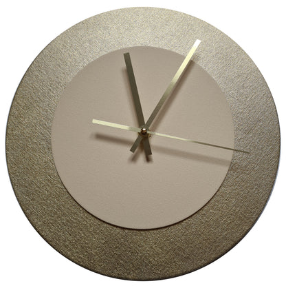Pop Art Wanduhr Gold  Cremefarben mit goldenen Zeigern 30 cm rund