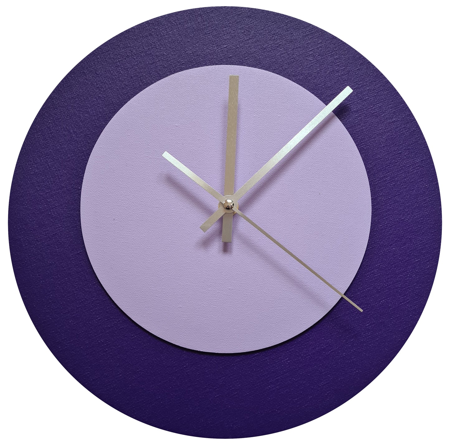 Pop Art Wanduhr Lila  Fliederfarben mit silbernen Zeigern 30 cm rund
